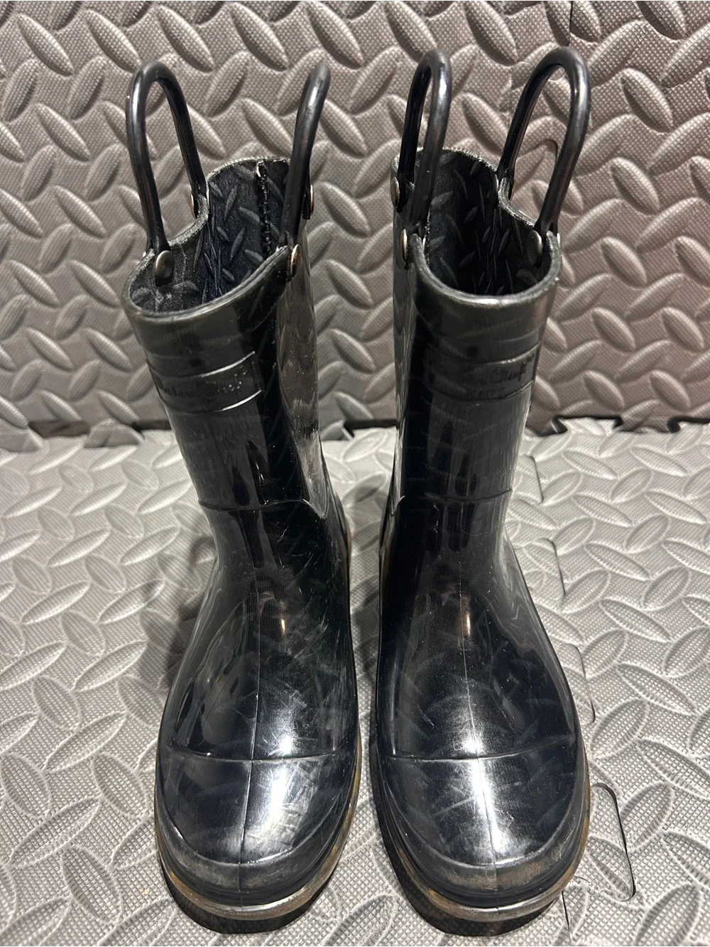 Western Chief Kids Black Fire Department Light Up Rain Boots